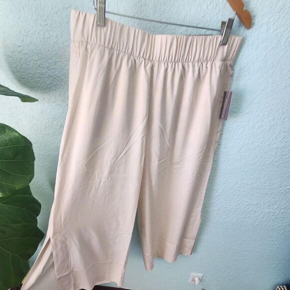 Soft surroundings side zip pock wide leg slit cropped minimalist lagenlook pants - Picture 5 of 16